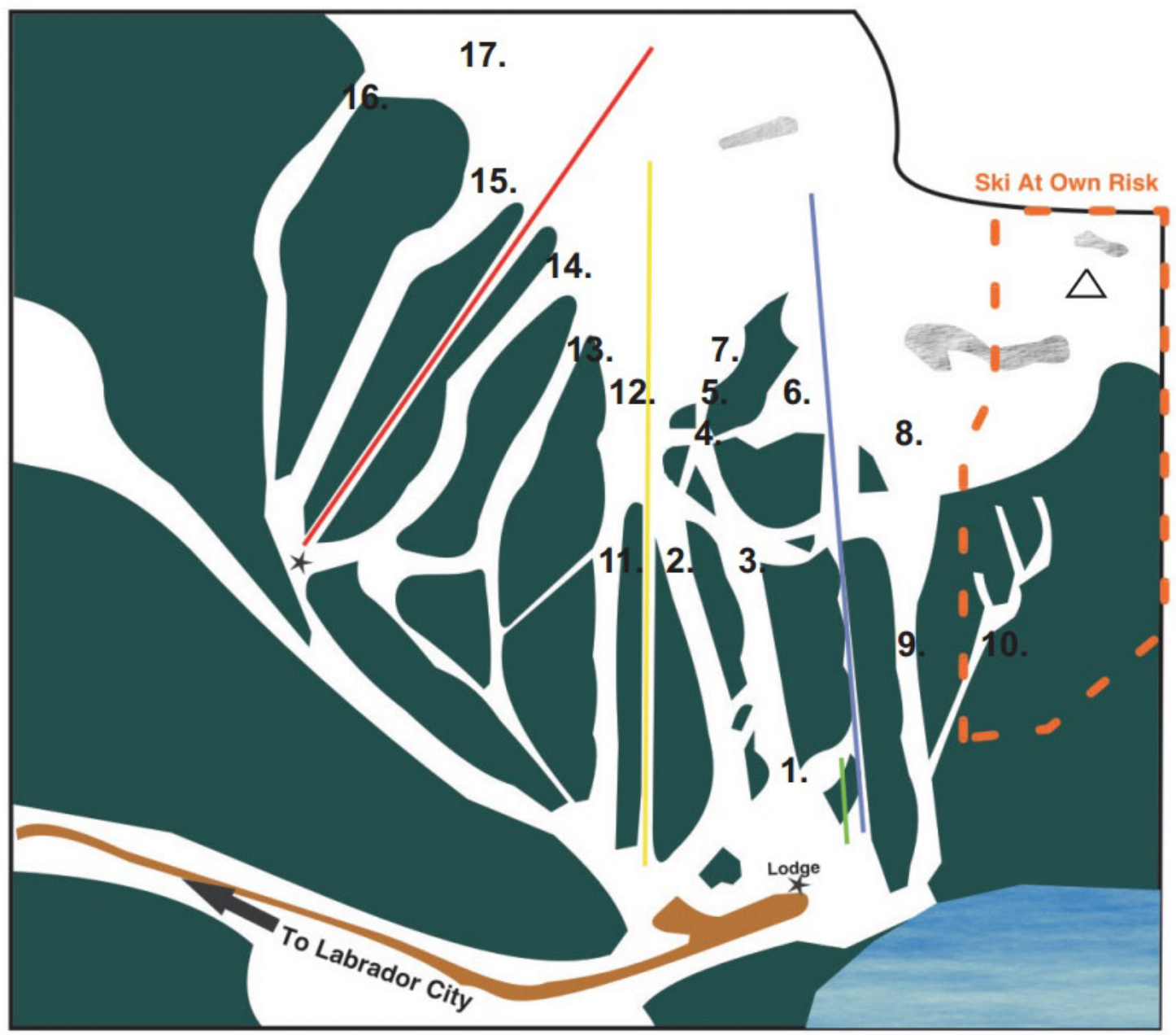 Carte des pistes de Smokey Mountain