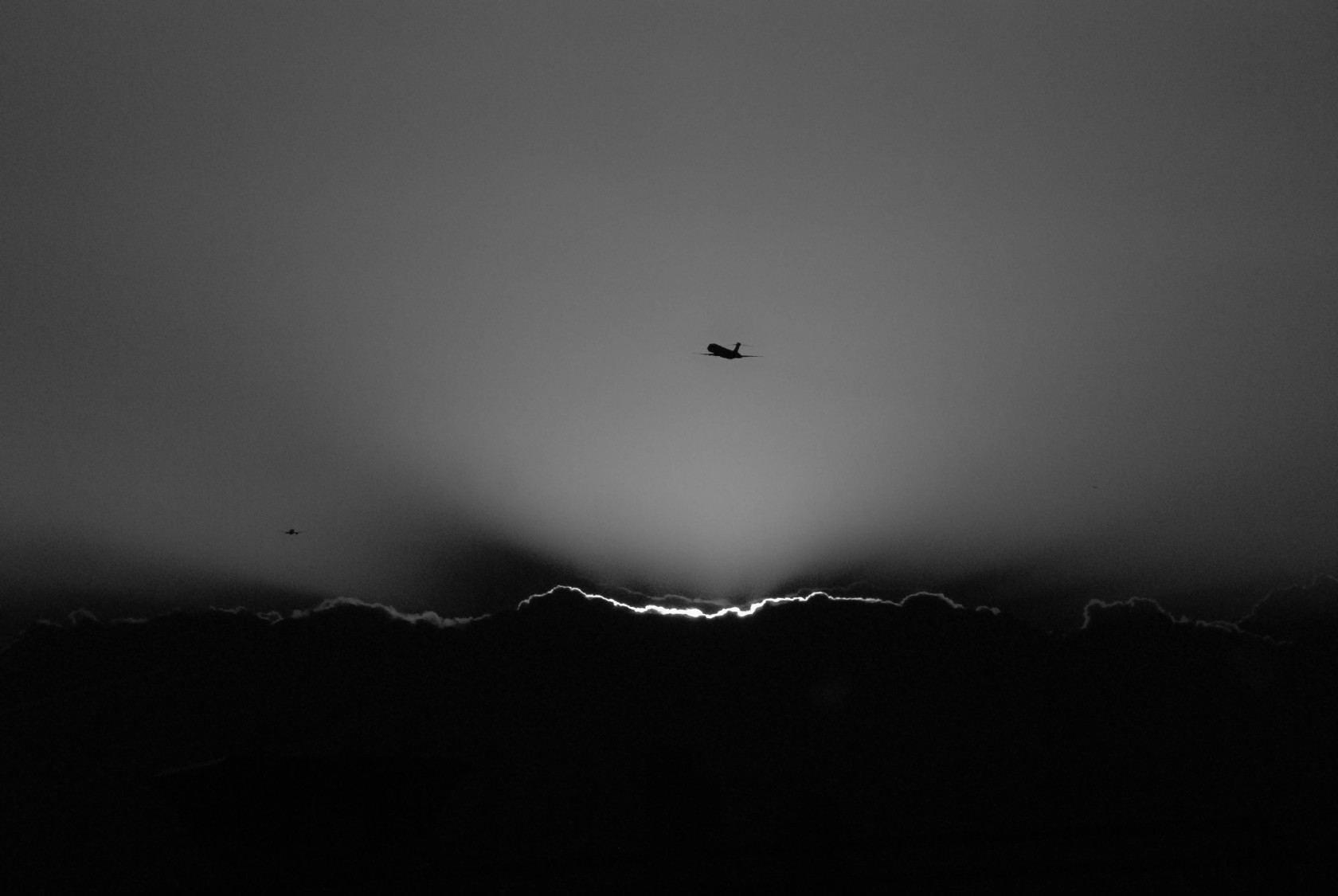 Couché de soleil à 'aéroport d'Atlanta