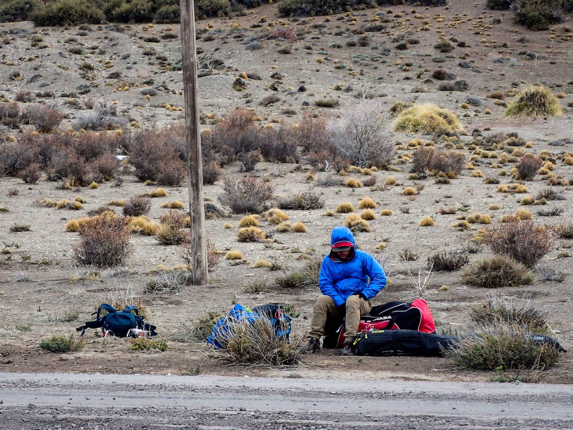 Attente du bus pour le retour vers Mendoza